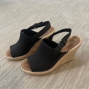 Toms Monica Wedge Sandals Black